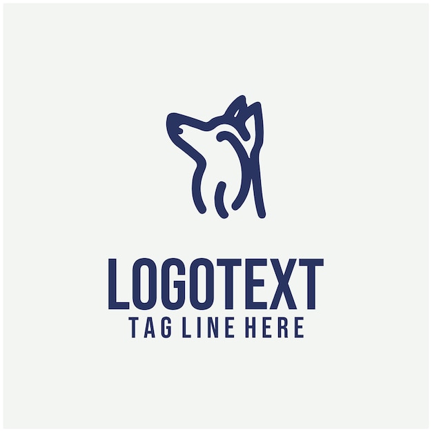 Ilustración vectorial lineal del logotipo del perro