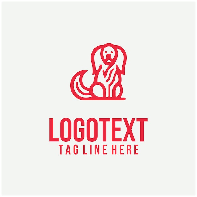 Ilustración vectorial lineal del logotipo del perro