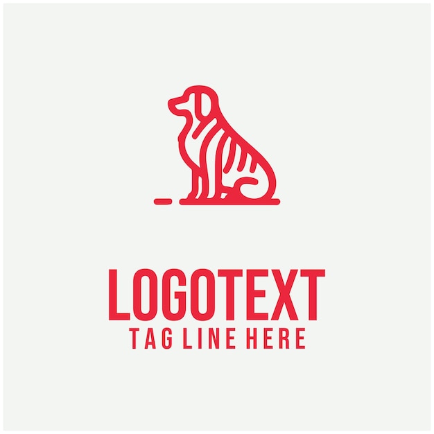 Ilustración vectorial lineal del logotipo del perro