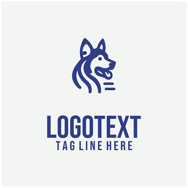 Ilustración vectorial lineal del logotipo del perro