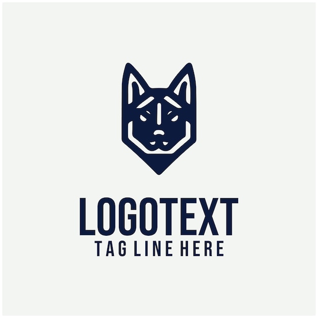 Ilustración vectorial lineal del logotipo del perro