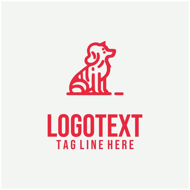 Ilustración vectorial lineal del logotipo del perro