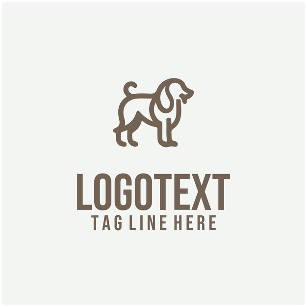 Ilustración vectorial lineal del logotipo del perro