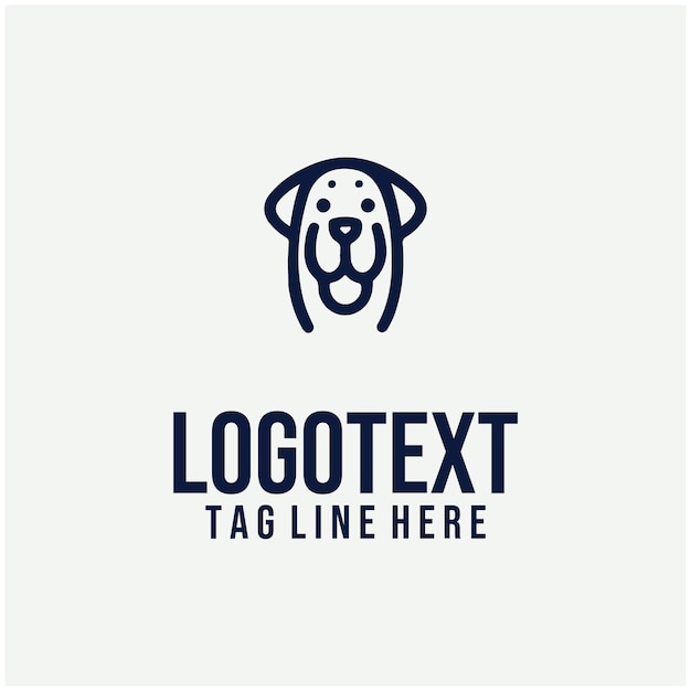 Ilustración vectorial lineal del logotipo del perro
