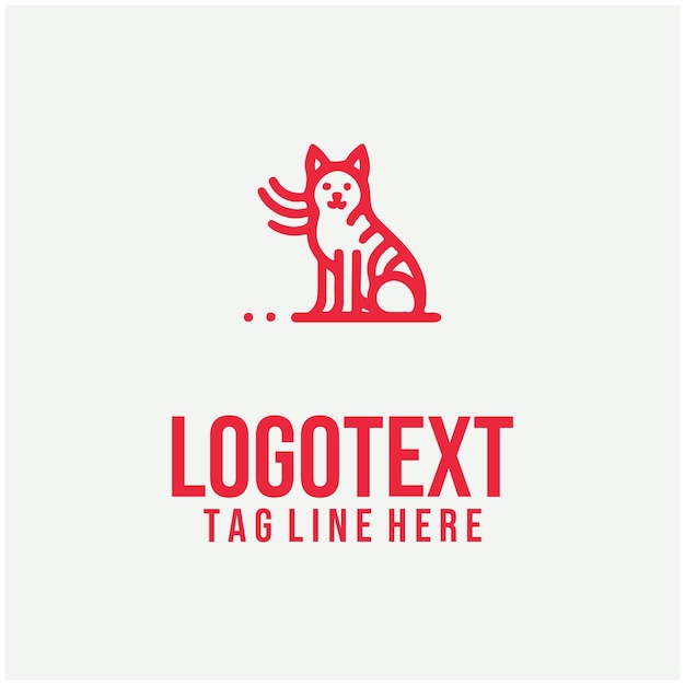 Ilustración vectorial lineal del logotipo del perro