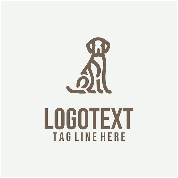Ilustración vectorial lineal del logotipo del perro