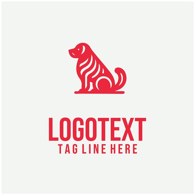 Ilustración vectorial lineal del logotipo del perro