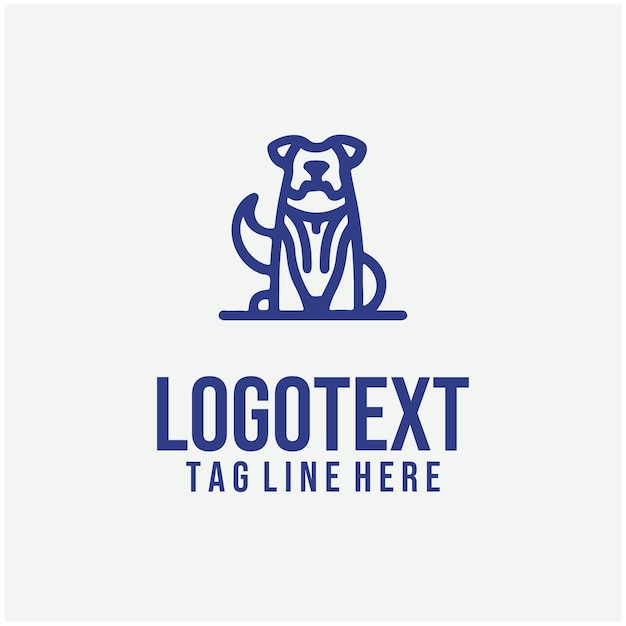 Ilustración vectorial lineal del logotipo del perro