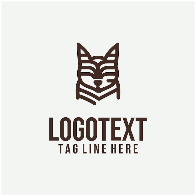 Ilustración vectorial lineal del logotipo del perro