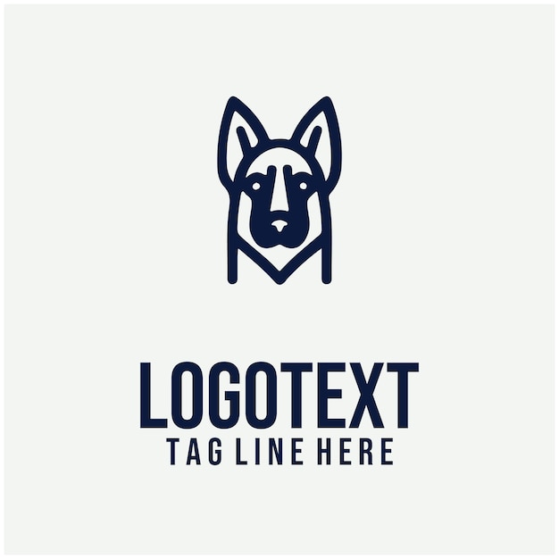 Ilustración vectorial lineal del logotipo del perro