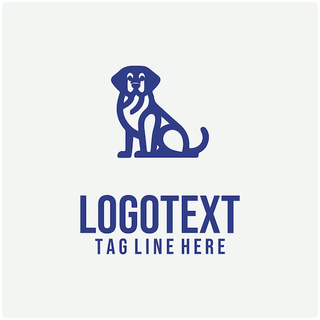 Ilustración vectorial lineal del logotipo del perro