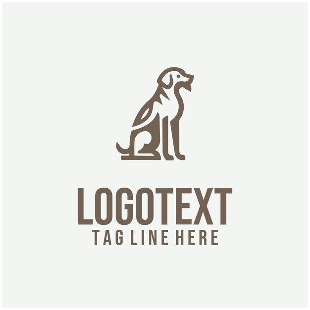 Ilustración vectorial lineal del logotipo del perro