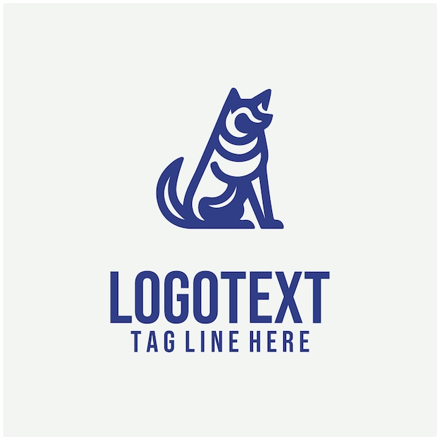 Ilustración vectorial lineal del logotipo del perro