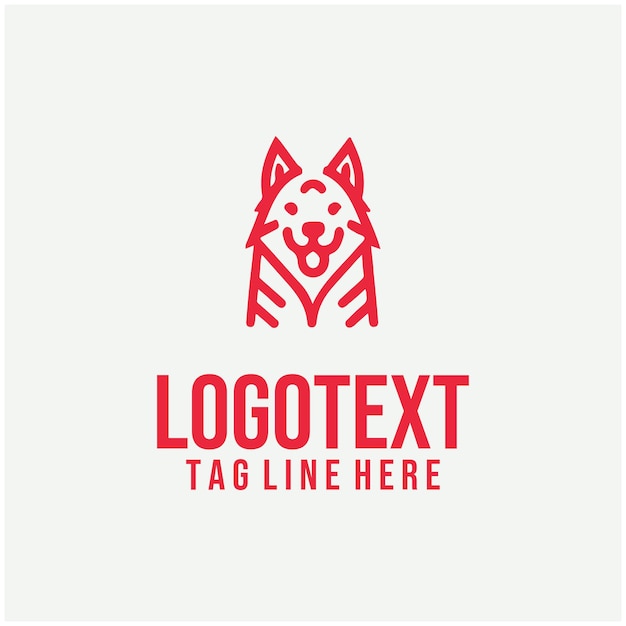 Ilustración vectorial lineal del logotipo del perro
