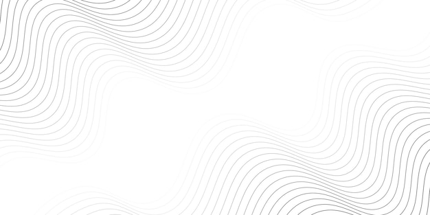 Ilustración vectorial de líneas onduladas negras abstractas en fondo blanco