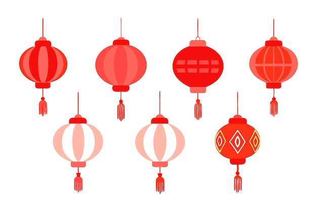 Ilustración vectorial de la linterna del día chino para el festival chino