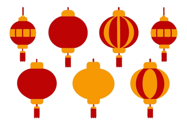 Ilustración vectorial de la linterna del día chino para el festival chino