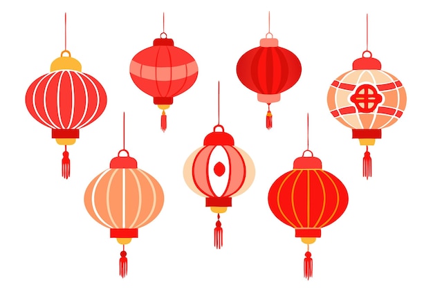 Ilustración vectorial de la linterna del día chino para el festival chino