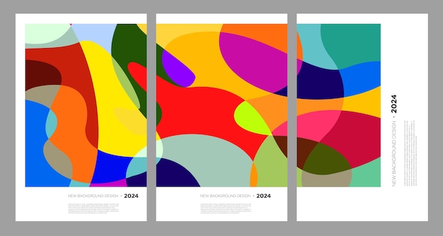 Ilustración vectorial líquido colorido y resumen fluido para plantilla de banner 2024
