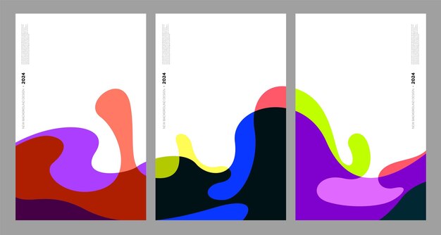 Ilustración vectorial líquido colorido y resumen fluido para plantilla de banner 2024