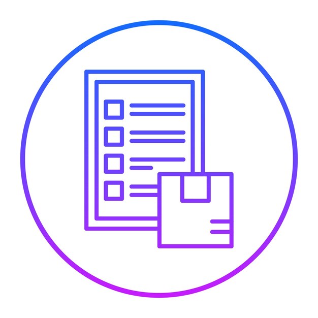 Ilustración vectorial de la lista de cajas de entrega