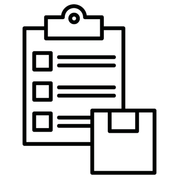 Ilustración vectorial de la lista de comprobación de paquetes