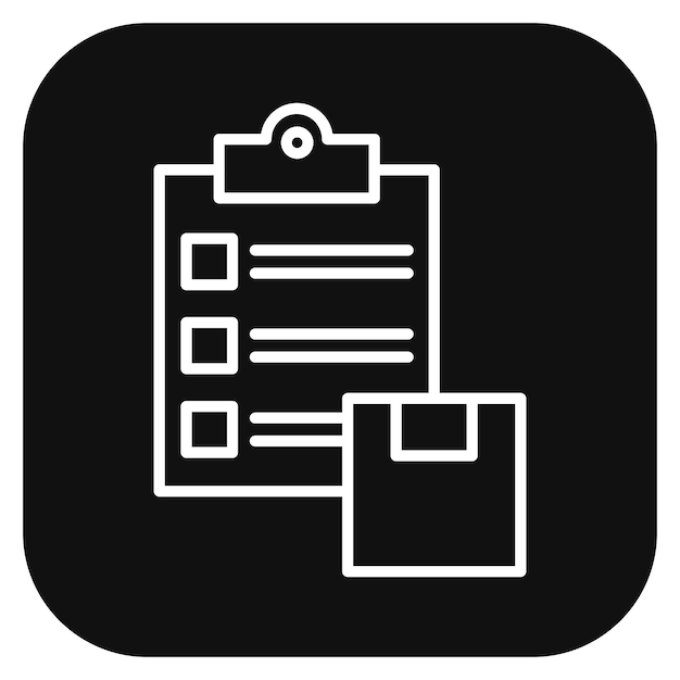 Ilustración vectorial de la lista de comprobación de paquetes