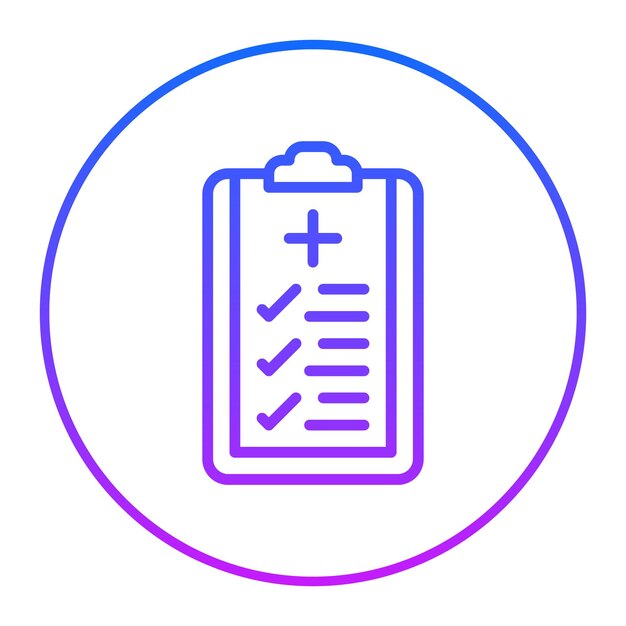 Ilustración vectorial de la lista de control del paciente