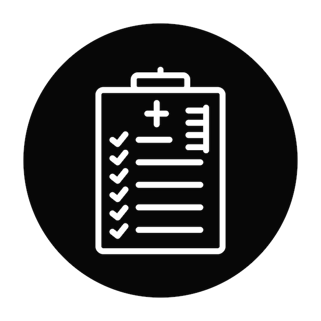 Ilustración vectorial de la lista de control del paciente