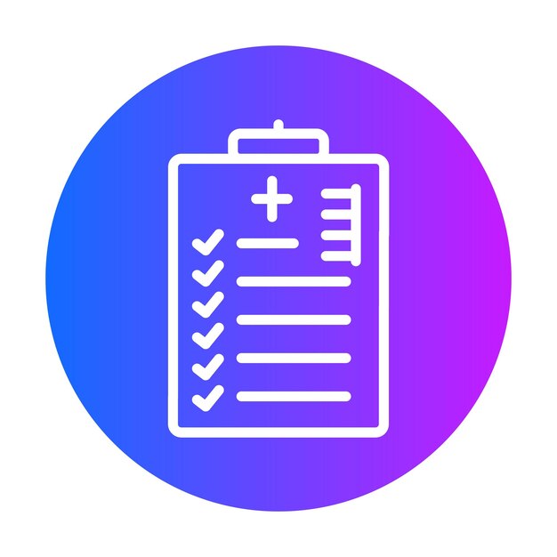 Ilustración vectorial de la lista de control del paciente