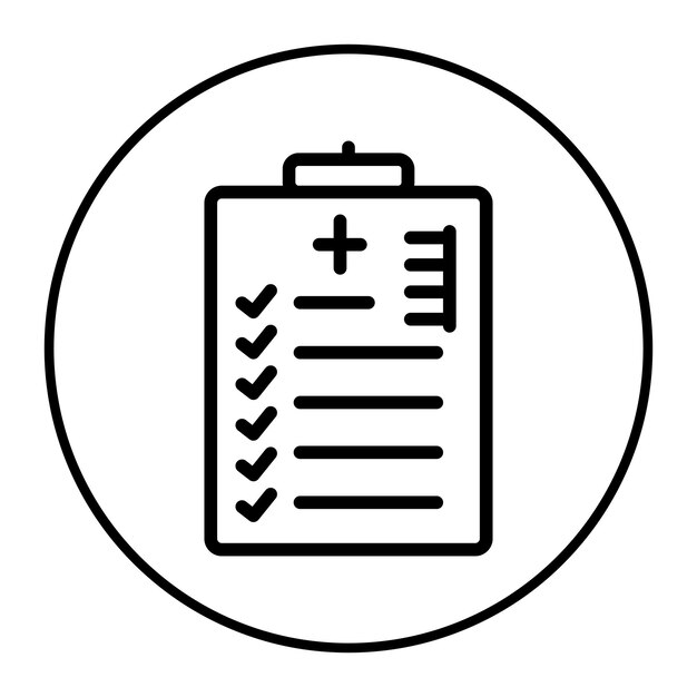 Ilustración vectorial de la lista de control del paciente
