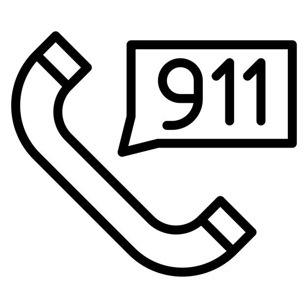 Ilustración vectorial de la llamada al 911