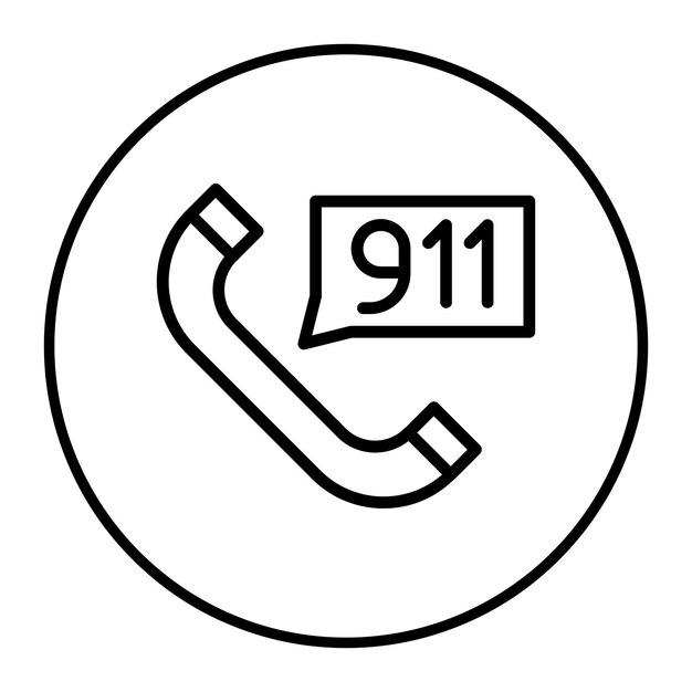Ilustración vectorial de la llamada al 911