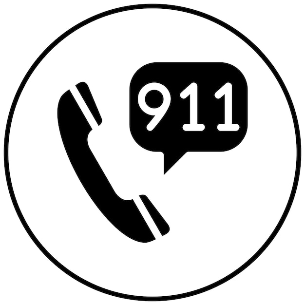 Ilustración vectorial de la llamada al 911