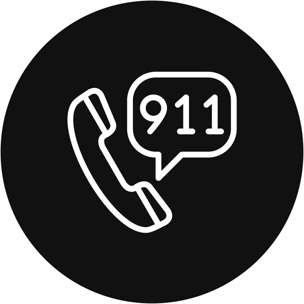 Ilustración vectorial de la llamada al 911