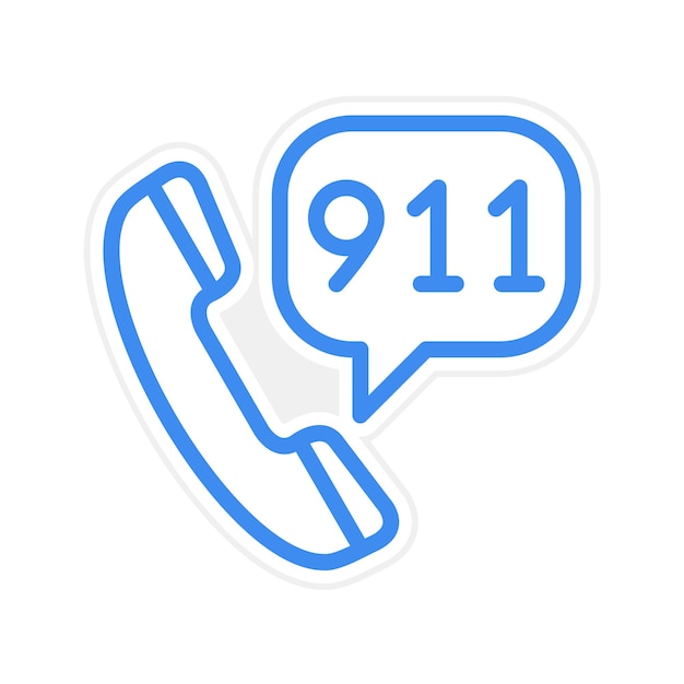 Ilustración vectorial de la llamada al 911