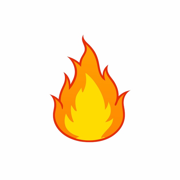Ilustración vectorial de llamas de fuego fondo blanco aislado