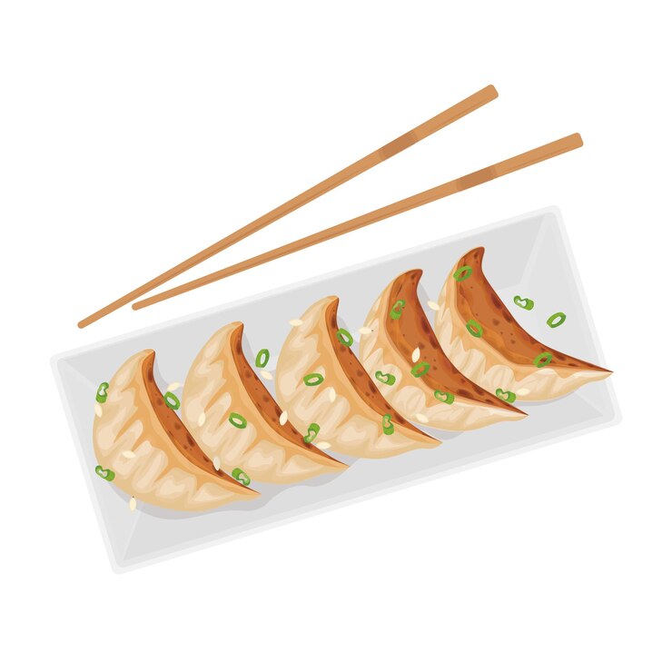 Vector ilustración vectorial logo clipart gyoza dumpling aislado