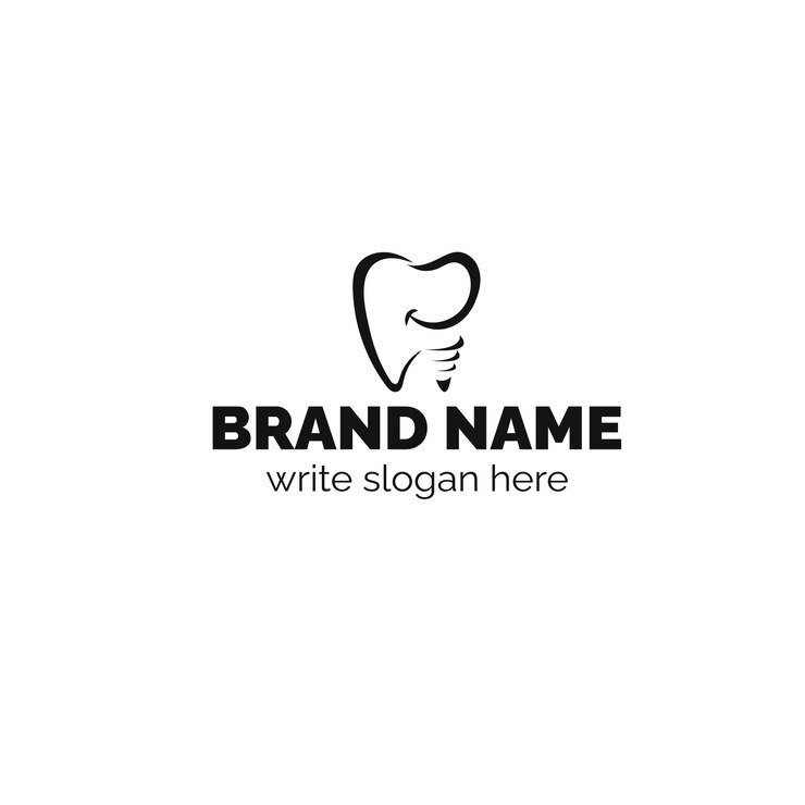 Ilustración vectorial del logo dental vectorial de una plantilla de diente sonriente