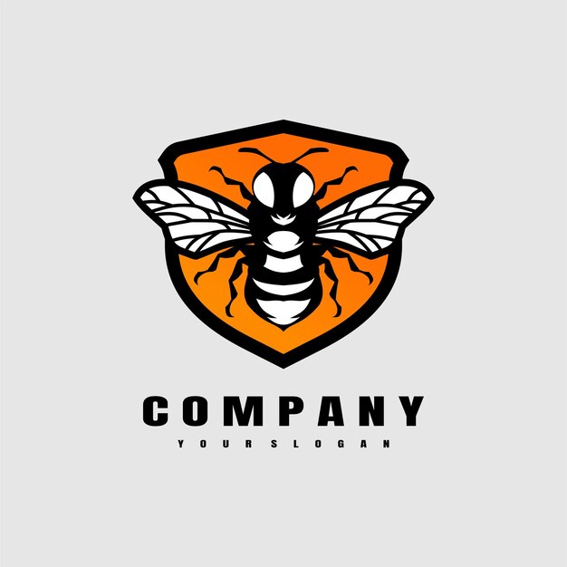 Ilustración vectorial del logotipo de la abeja