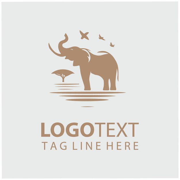 Ilustración vectorial del logotipo de África Elefante