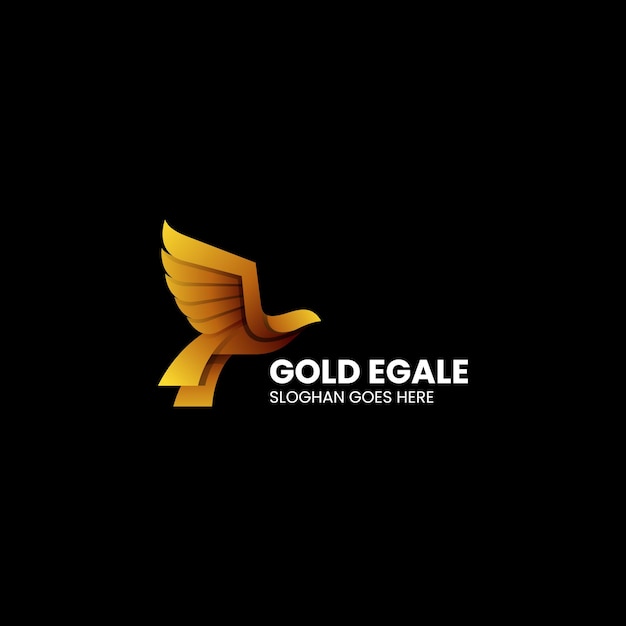 Ilustración vectorial del logotipo Águila dorada Gradiente estilo colorido