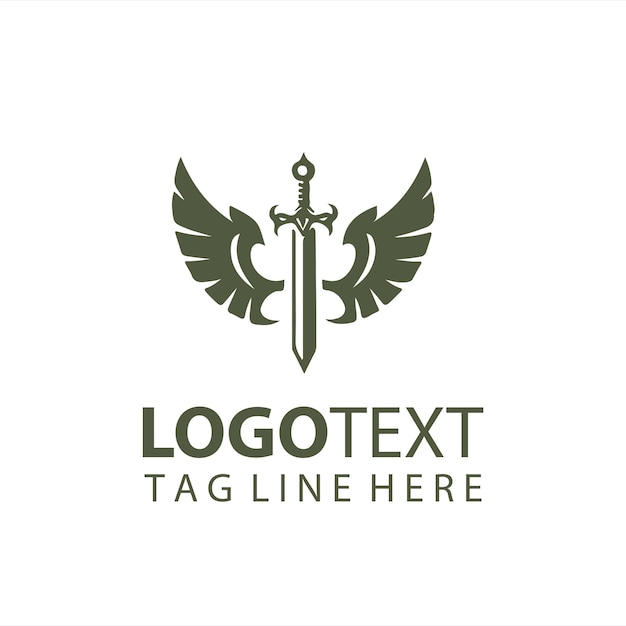 Ilustración vectorial del logotipo de las alas de la espada