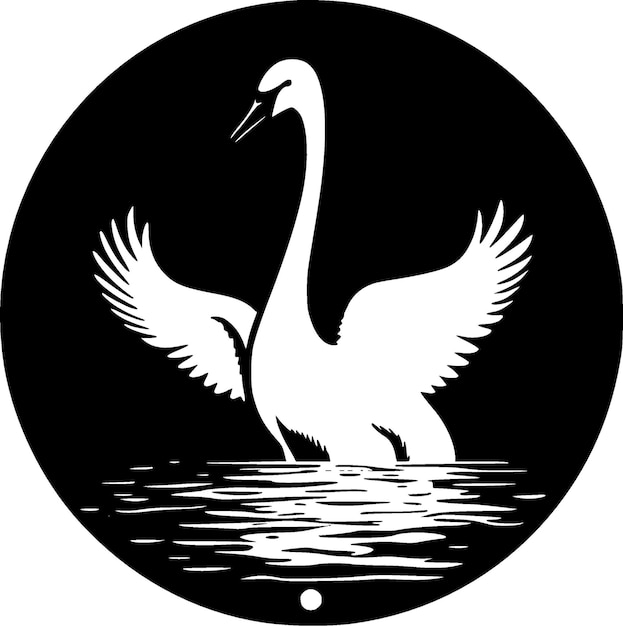 Ilustración vectorial de logotipo de alta calidad de cisne ideal para gráficos de camisetas