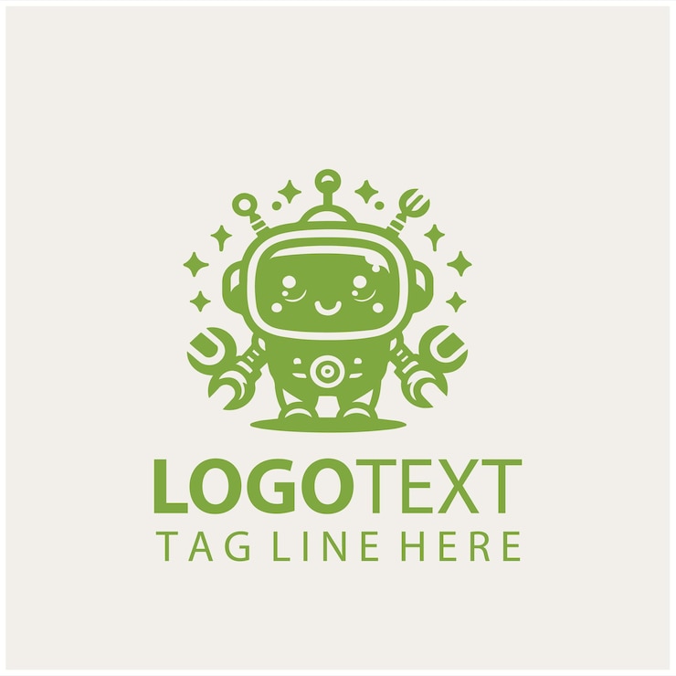 Vector ilustración vectorial del logotipo de angry robot