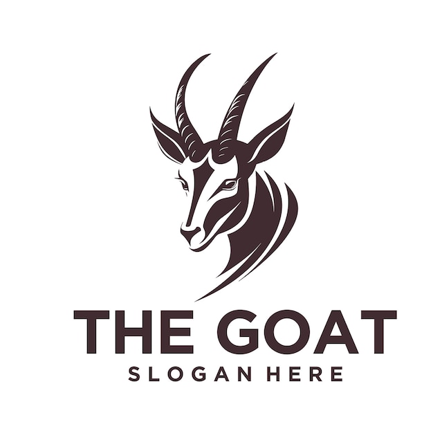 Ilustración vectorial del logotipo del animal de la cabeza de cabra