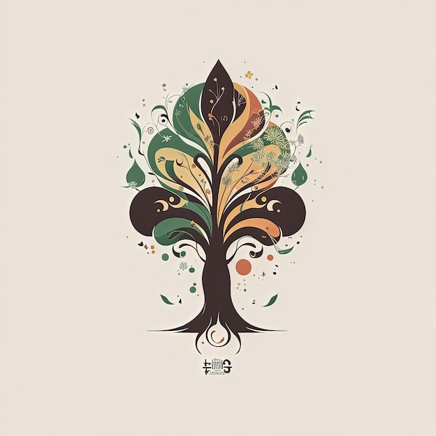 ilustración vectorial logotipo árbol diseño ambiental