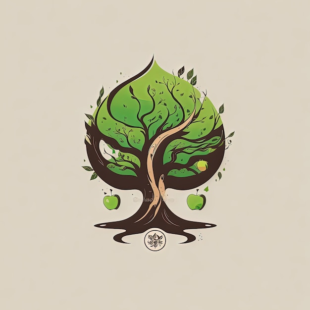 ilustración vectorial logotipo árbol diseño ambiental