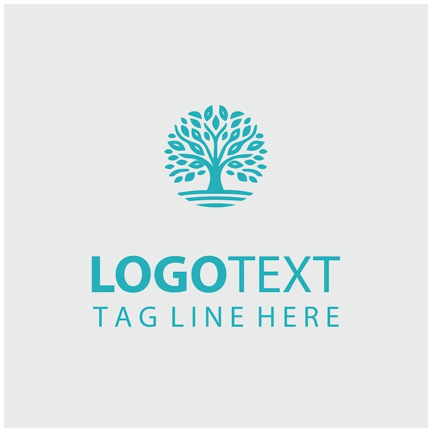 Ilustración vectorial del logotipo del árbol lineal