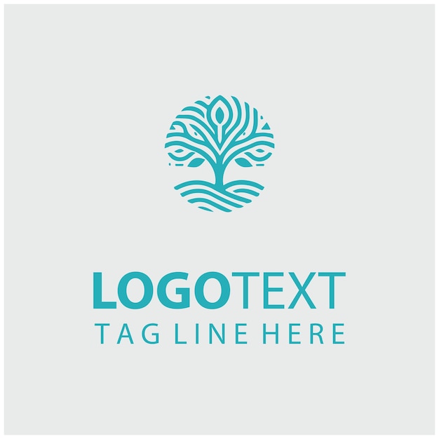 Ilustración vectorial del logotipo del árbol lineal